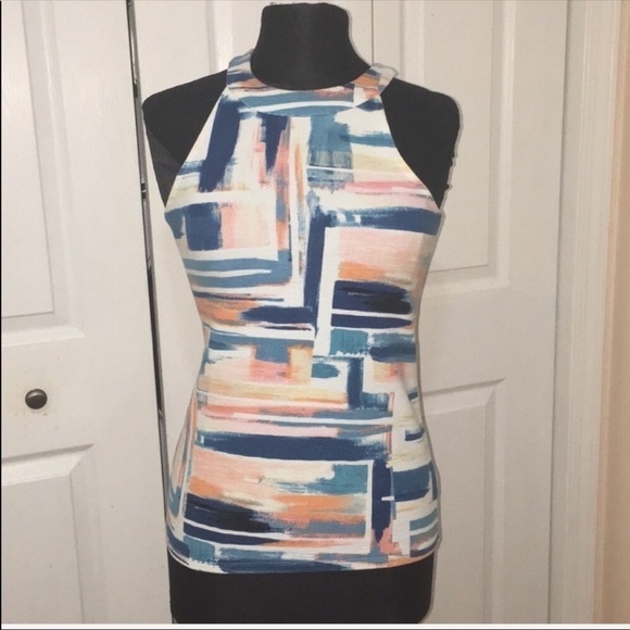 Anthropologie DELETTA Sleeveless Water Color Art - Picture 1 of 7